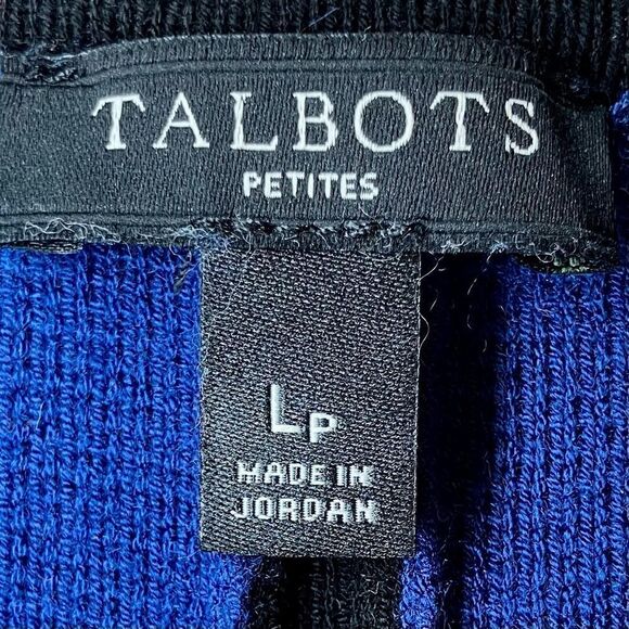 Talbots Knit Open Front Jacket in Blue/Black Women’s LP - Picture 6 of 7